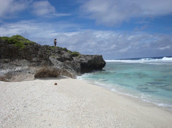 One of the many empty beaches on Atiu