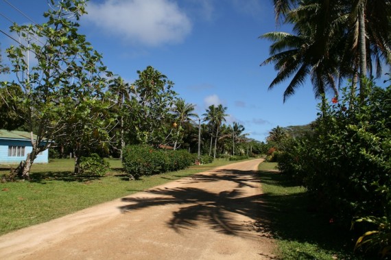 One of the main roads of Atiu