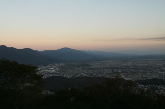 View from the top of Cerro San Bernardo at sunset