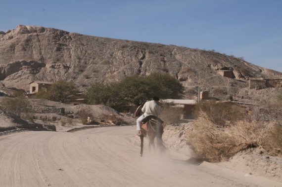 Man on horse in Argentine village