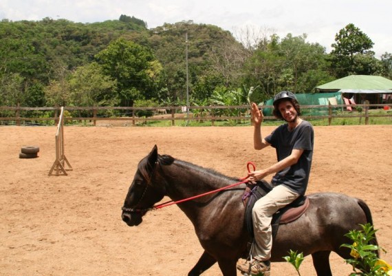 Simon riding Zorba at Establos San Rafael Simon riding Zorba at Establos San Rafael