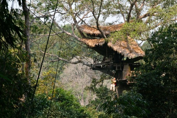 Gibbon Experience treehouse, Laos