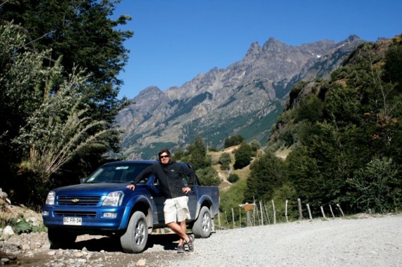 Jeff driving the Carretera Austral, Patagonia Jeff driving the Carretera Austral, Patagonia