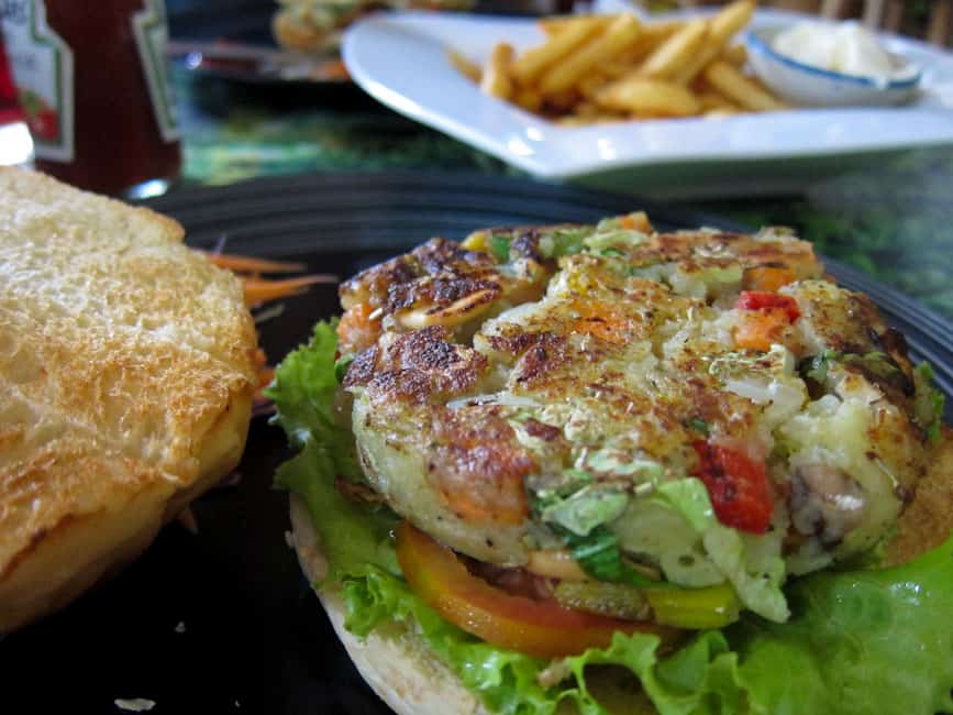 Veggie burger at Peppermint Cafe, Chiang Mai