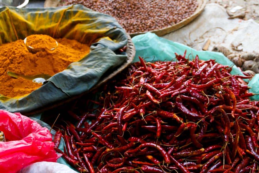 Spices, Ywama market, Inle Lake
