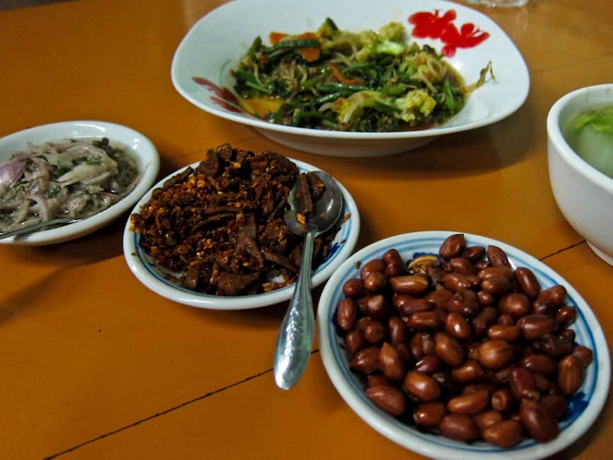 A traditional Myanmar meal