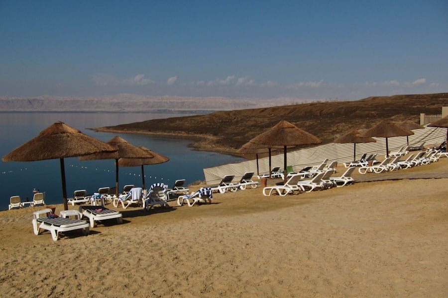 Holiday Inn resort beach at the Dead Sea, Jordan