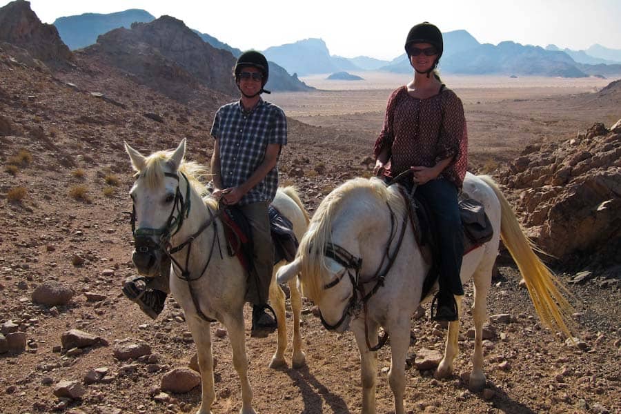 Us horse riding in Wadi Rum