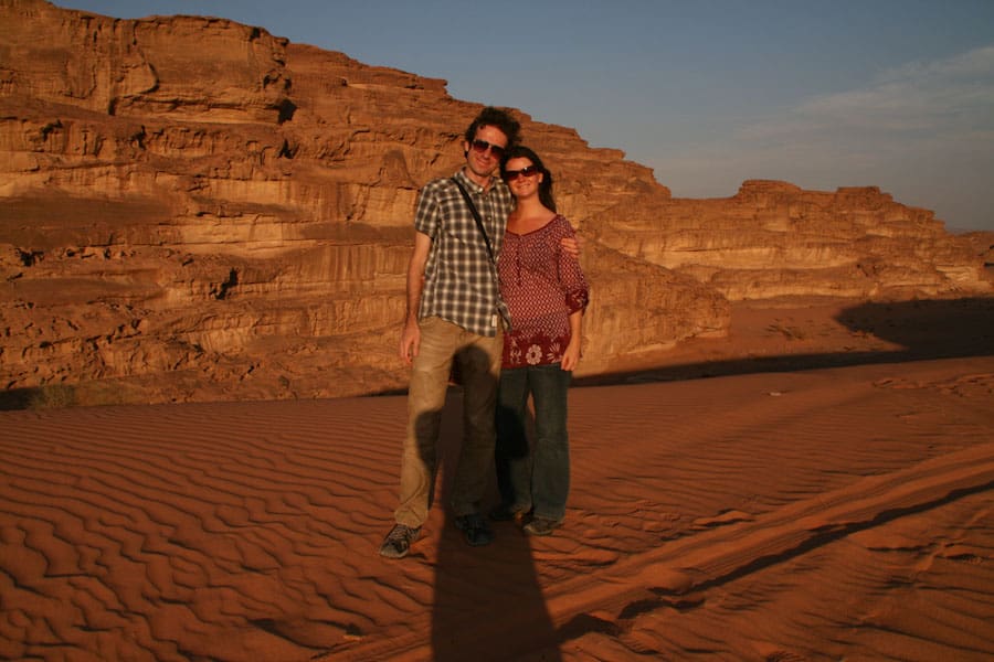 Us at Wadi Rum sand dunes