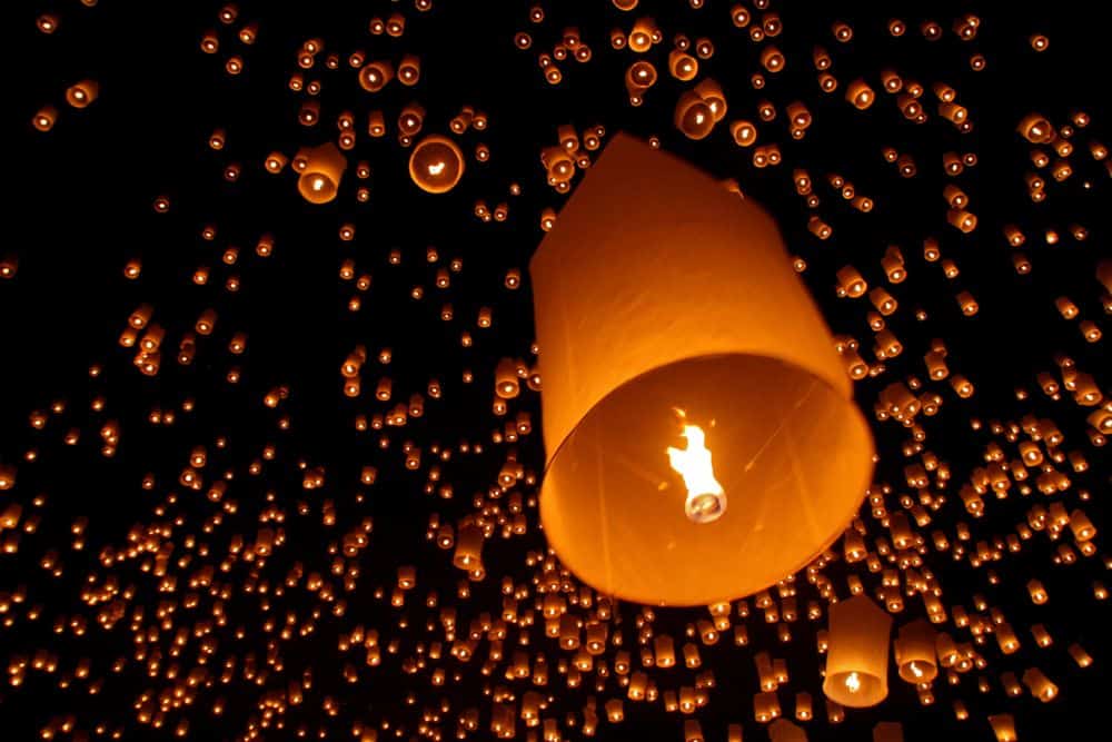 Yee Peng lantern festival in Chiang Mai, Thailand