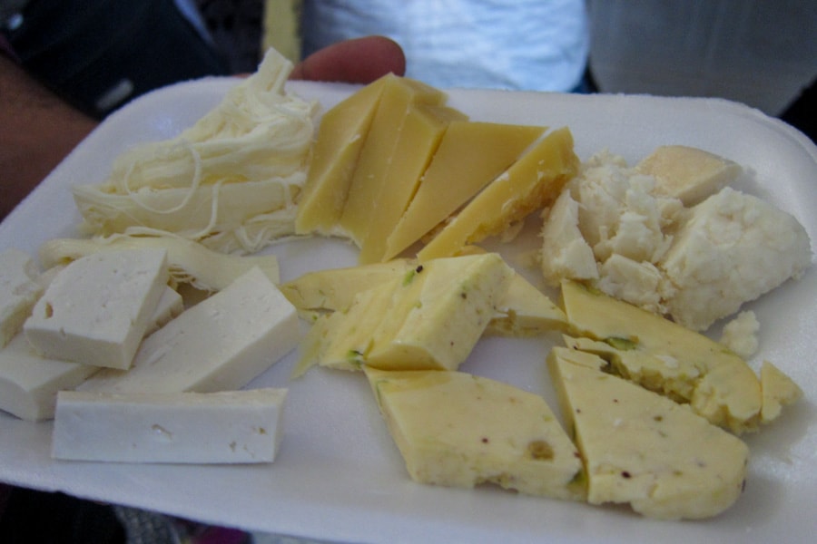 Cheese samples
