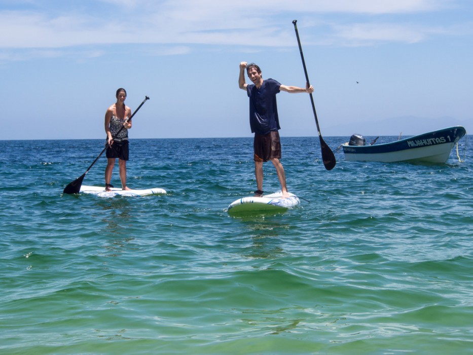 Erin & Simon Stand Up Paddle Boarding at Majahuitas