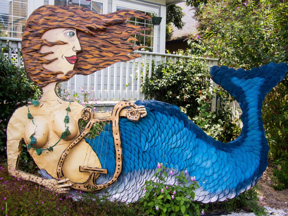 Mermaid, Patrick Amiot junk sculpture, Florence Avenue, Sebastopol, Sonoma County
