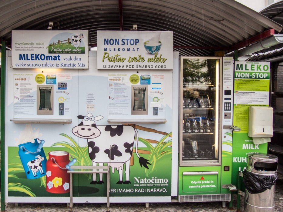 Milk vending machine, Ljubljana
