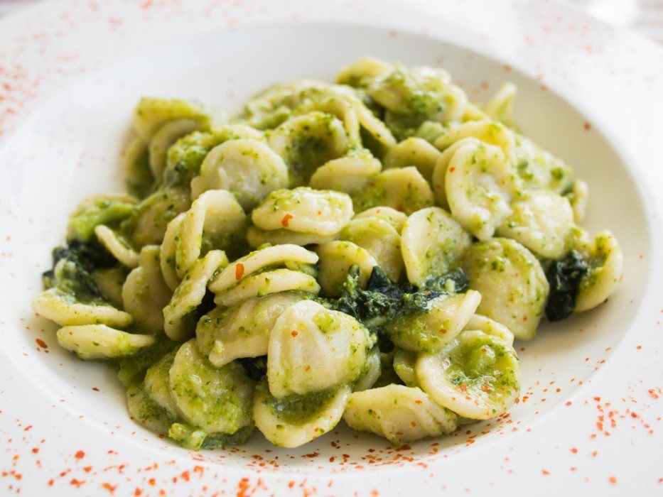 Orecchiette with cime di rapa (turnip tops)