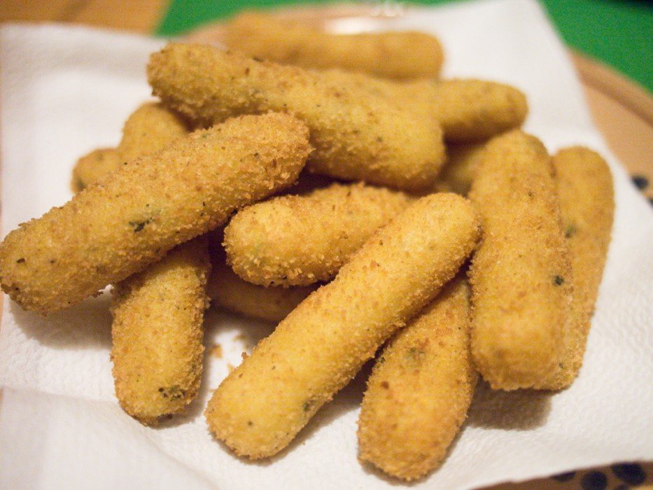 Panzerotti or potato croquettes with cheese and sage