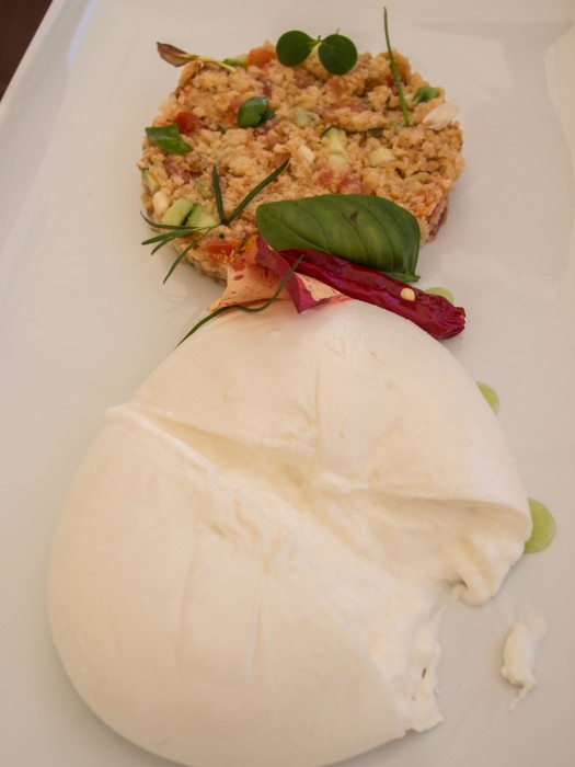 Burrata with frisella salentina salad