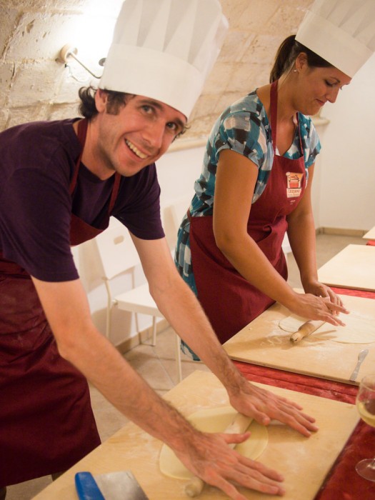 Simon showing off his pasta making skills