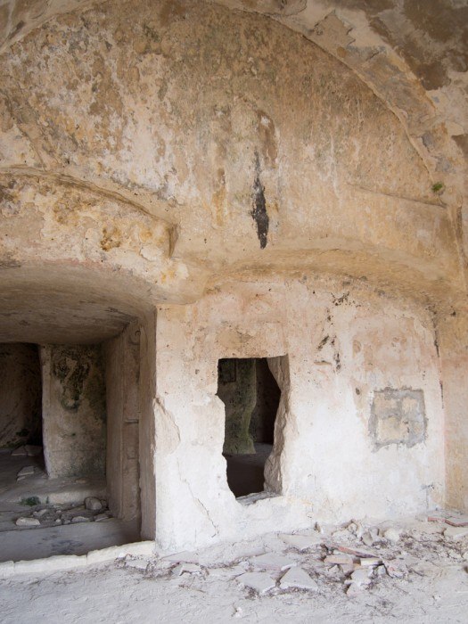 Uninhabited caves in Sasso Caveoso, Matera