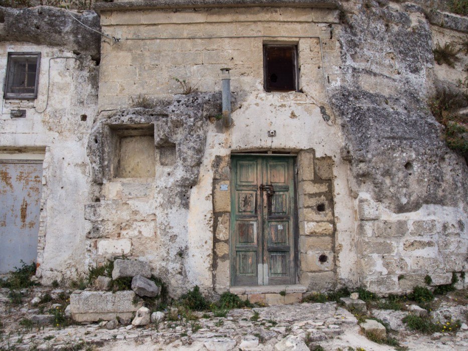 Uninhabited caves in Sasso Caveoso, Matera