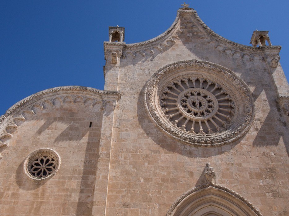 Rose window of Ostuni Cathedral in Puglia, Italy