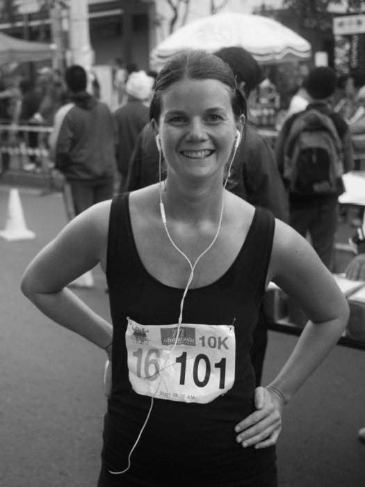 Erin after running the 10k race in Chiang Mai