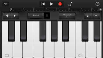 Screenshot of the iOS app Garageband's interface