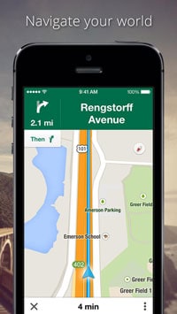 Screenshot of Google Map's iOS app