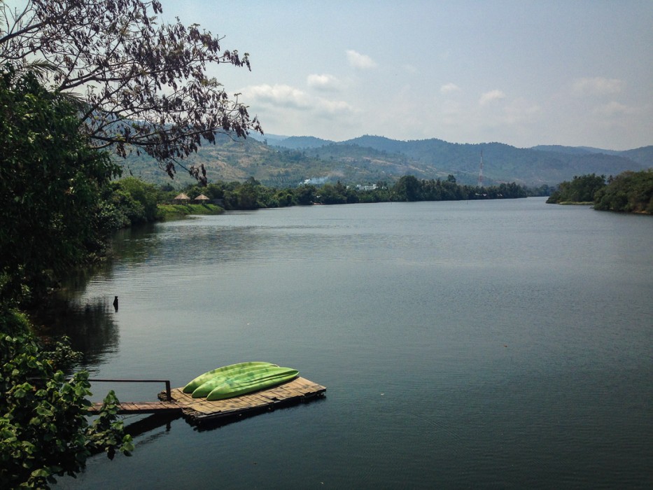 The river view from the GreenHouse restaurant, Kampot, Cambodia
