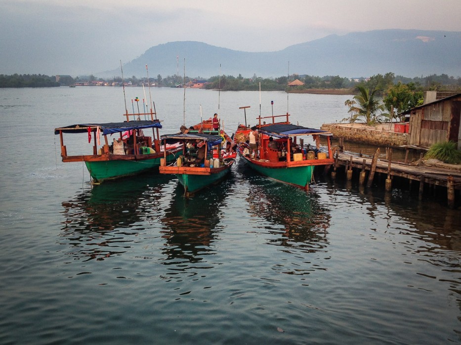 Fishing boats in Kampot, Cambodia