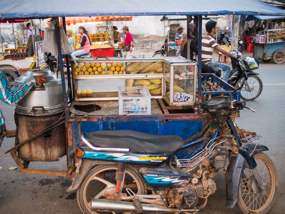 Mobile sweetcorn stand, Cambodia