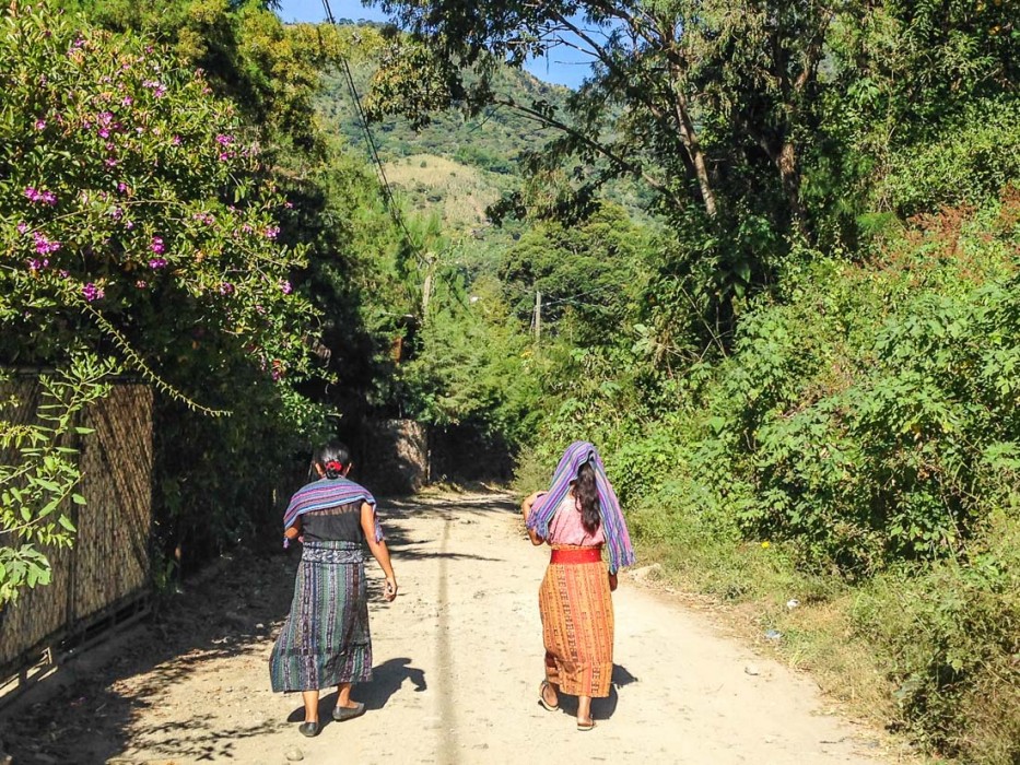 Mayan women on the walk into San Marcos, Lake Atitlan