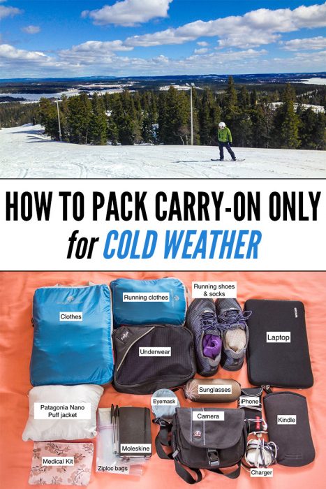 Packing carry-on only is possible in cold weather! This post contains packing light tips for cold weather travel and our packing list for Finland.