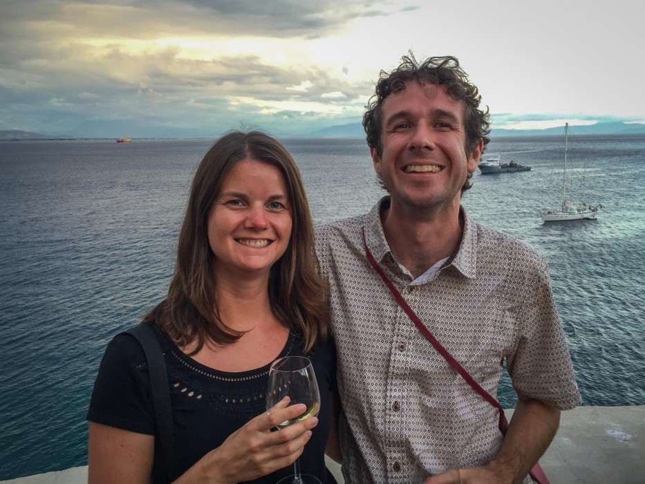 Erin and Simon at Cetara wine tastng -Campania wine and sail review
