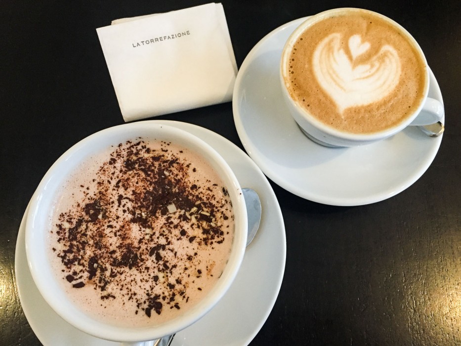 Hot chocolate and capuccino at La Torrefazione: One of the best cafes in Helsinki