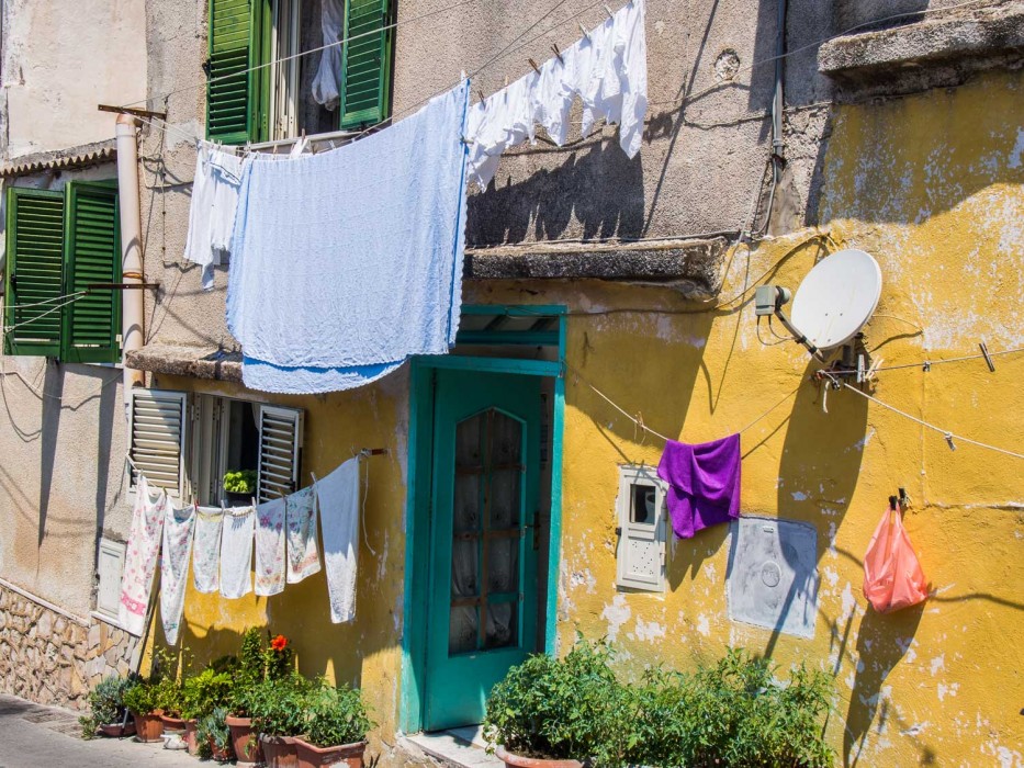 Procida island washing, Italy