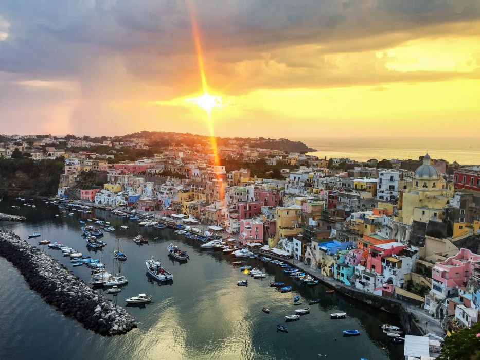 Marina Corricella sunset, Procida island