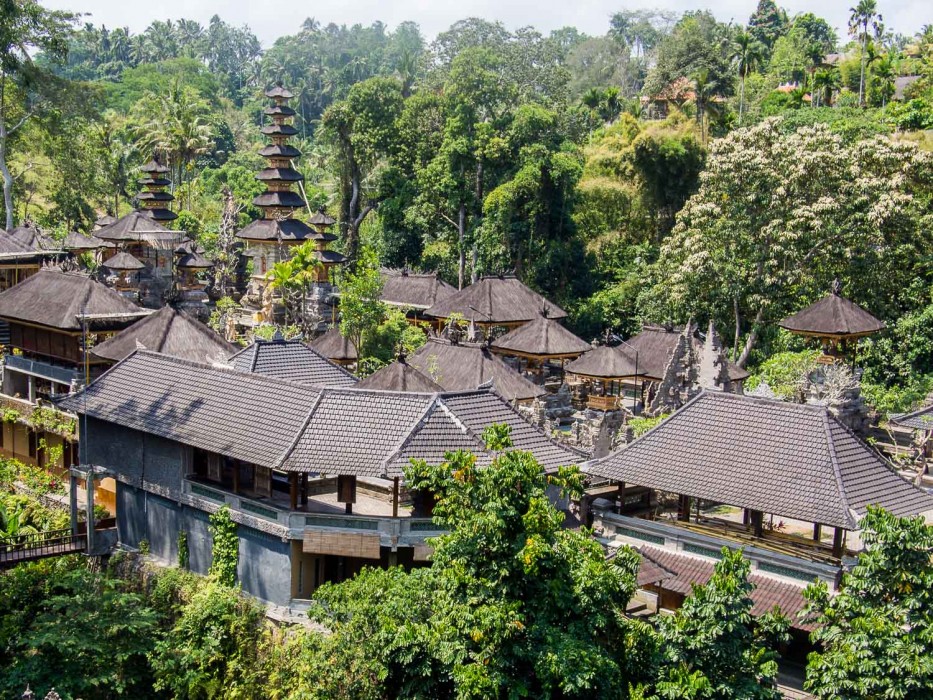 The view of Gunung Lebah temple from Clear restaurant