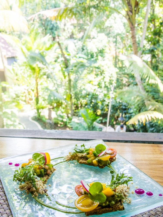 Ubud Vegan food - raw almond tostadas at Fresh