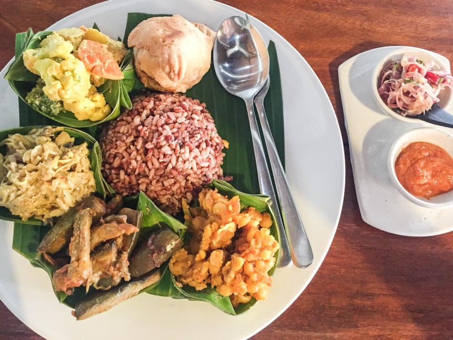 Vegetarian nasi campur at Warung Sopa