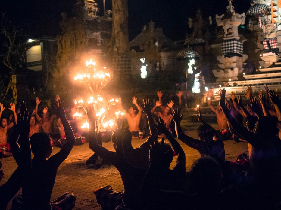 Traditional Kecack dance in Junjungan, Ubud, Bali