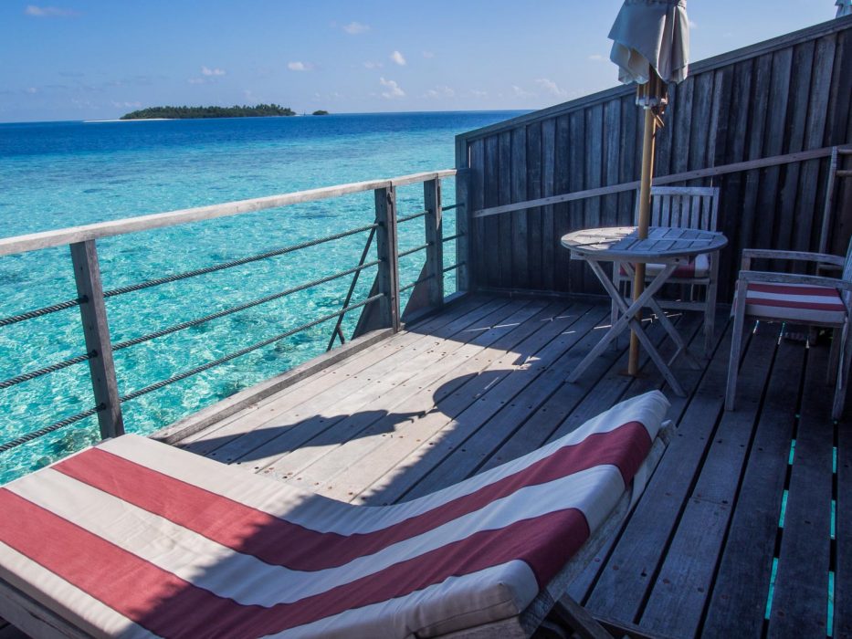 Water villa terrace at Reethi Beach Resort, Maldives