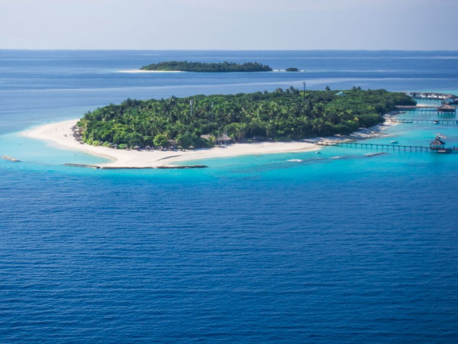 Reethi Beach Resort in the Maldives from above