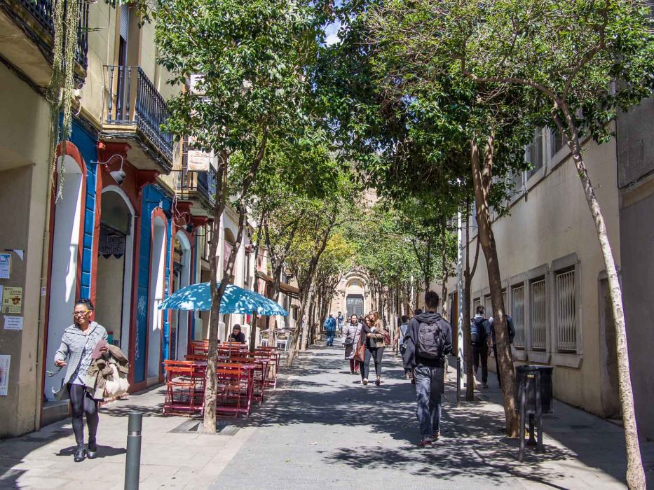 Gracia Barcelona quiet streets, Spain