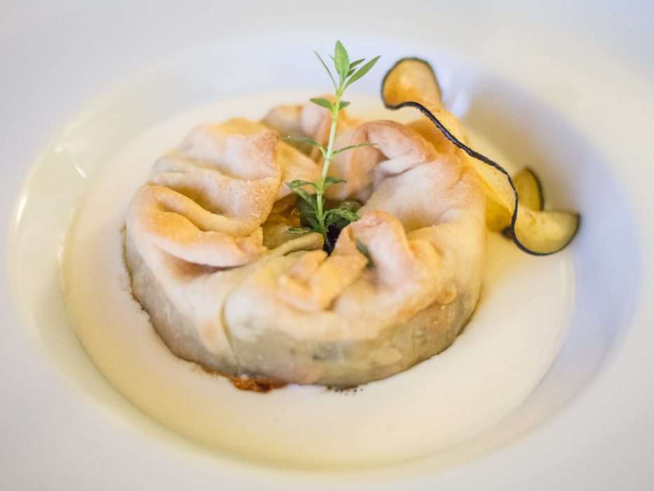 Barolo restaurants: Vegetarian strudel at Le Torri in Castiglione Falletto