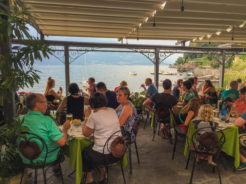 Varenna restaurants along the waterfront