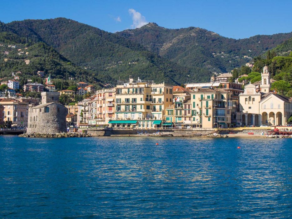 The view of Rapallo from the ferry
