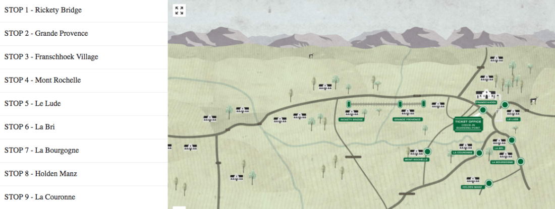 Franschhoek wine tram review - the green line map