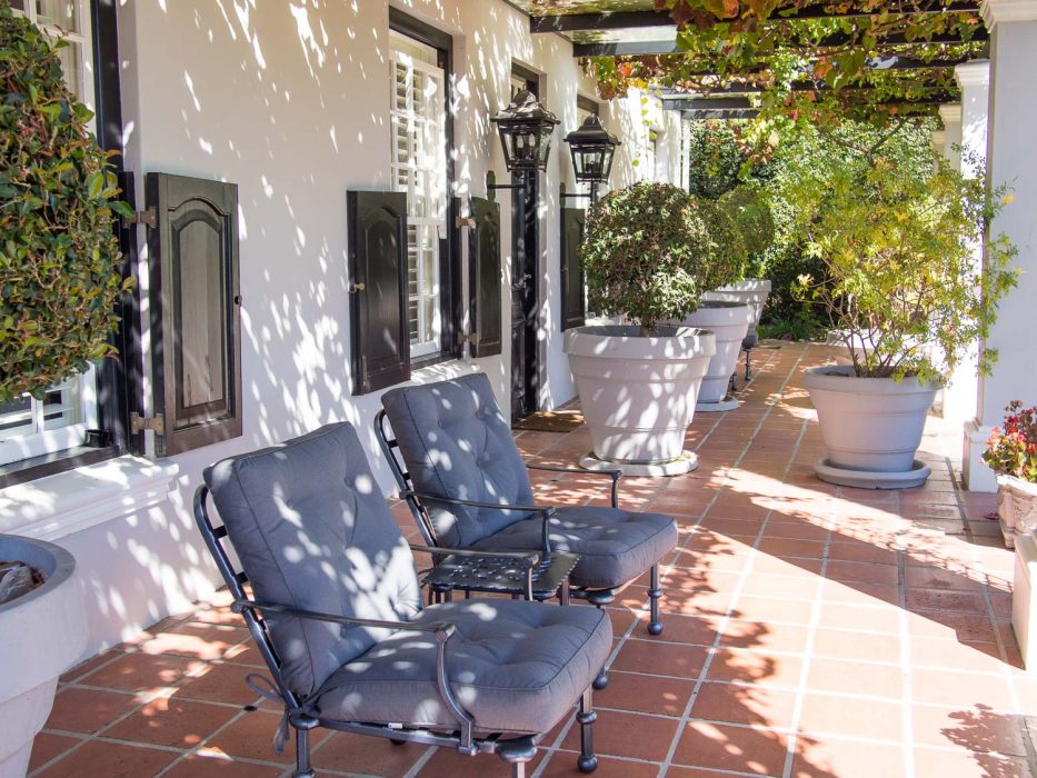 Our terrace at La Providence guesthouse, Franschhoek