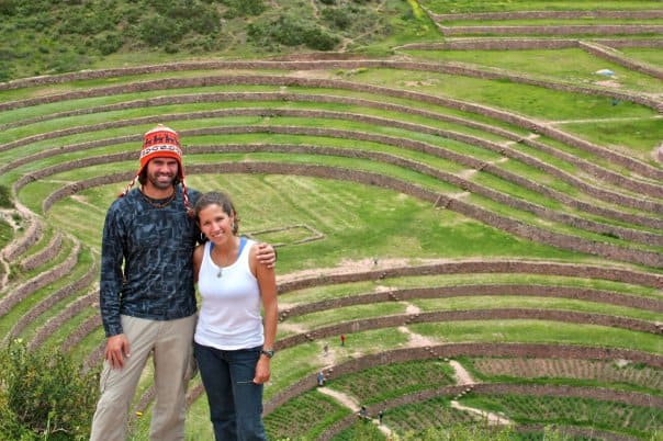 Jason & Aracely from Two Backpackers at Moray Inca Ruins, Peru